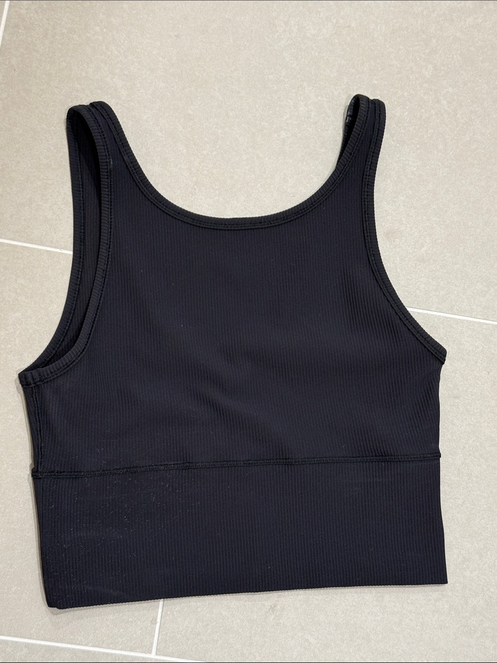 lululemon athletica Black Ribbed Crop Tank sz 4